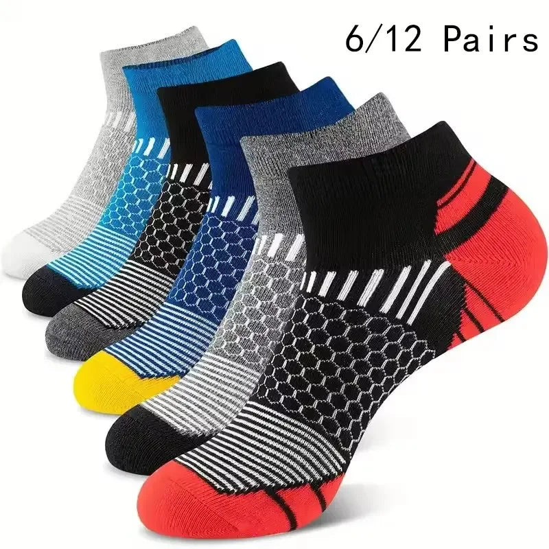 6/12 Pairs Colorful Men's Low Tub Socks Fashion Comfortable Autumn Classic Black Business Sock High-quality Men's Short Socks - Zen Fit Plus