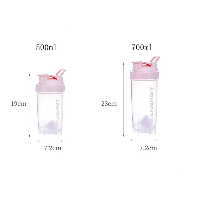 500/700MLSports Water Bottle Protein Shaker Outdoor Travel Portable JuiceCup Sports protein powder shaker cup Zen fit plus