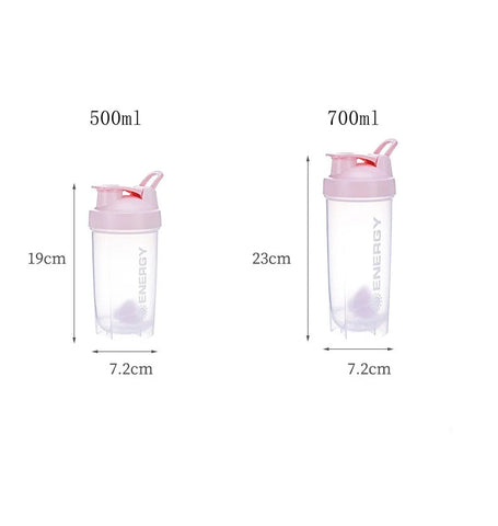 500/700MLSports Water Bottle Protein Shaker Outdoor Travel Portable JuiceCup Sports protein powder shaker cup Zen fit plus