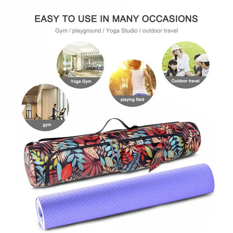 Printed Yoga Bag Exercise Mat Bag Yoga Pilates Mat Backpack Fitness Dance Gym Mat Cover Exercise Backpack Zen fit plus