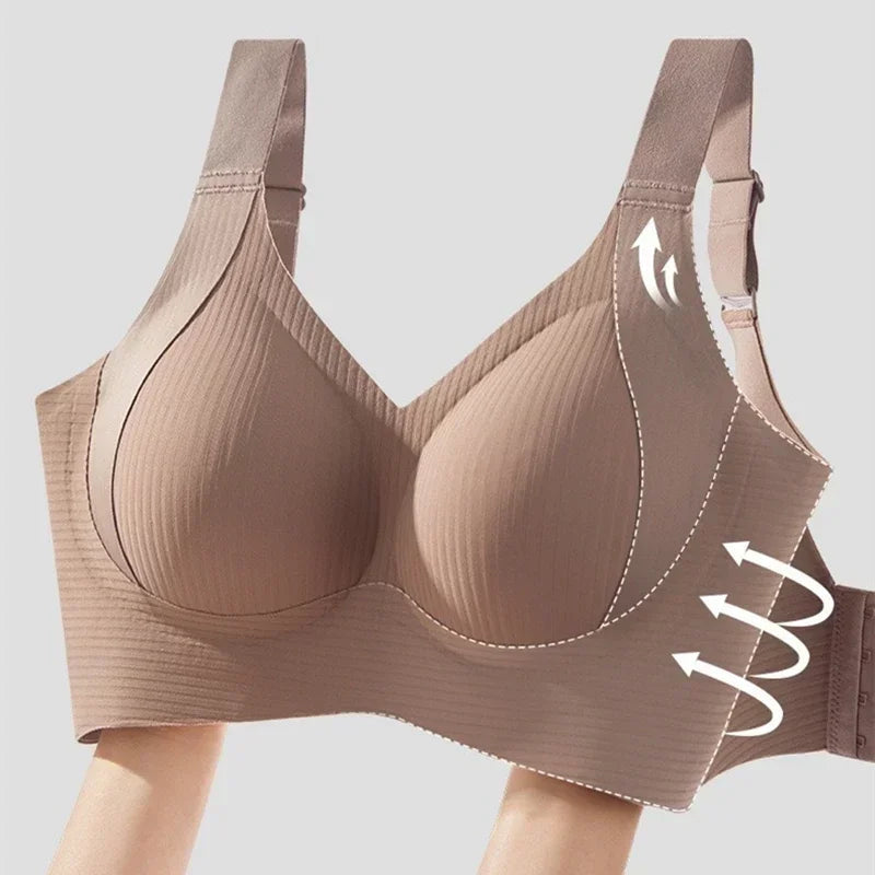 Women's Seamless Underwear, Thin Style, Large Breasts, Small Breasts, No Wires, Pull-up And Anti-sagging Large Size Bra Zen Fit Plus