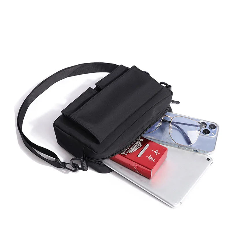 Minimalist Black Shoulder Bag Retro Male Nylon Crossbody Bags Men's Small Messenger Bag for Men Suitable for Daily Use Zen fit plus
