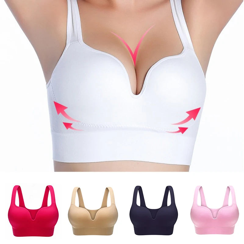Women Wireless Sports Bra Fitness Running Vest Gym Workout Underwear Padded Tops Bralette Breathable Brassiere Push Up Bras Zen fit plus