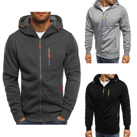 Men's Hoodies Long Sleeve Sweatshirt Zipper Design Hooded Sweatshirt for Men Clothing Sportswear Slim Fit Casual Jacket Zen fit plus