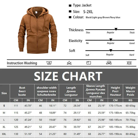 Men's Fleece Zip Up Hoodies Running Sports Sweatshirts Fashion Women Classic Casual Zipper Jackets Y2k Coats Hip Hop Streetwear - Zen Fit Plus