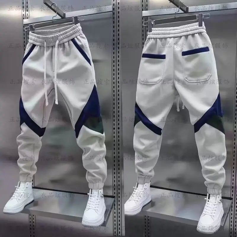 Patchwork Fashion Jogger Sweatpants 2024 Autumn New Outdoor Casual Trousers Cotton Harem Pants Elastic Waist Men's Clothing Zen fit plus