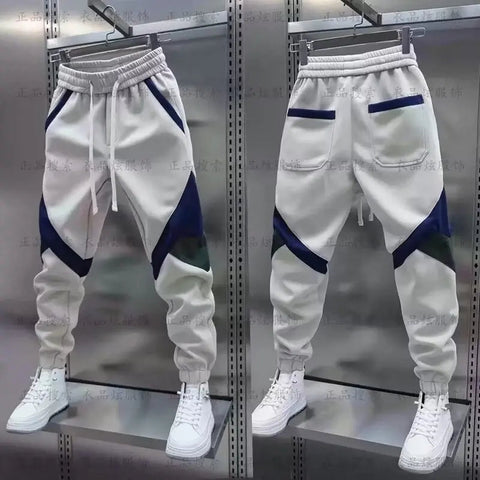 Patchwork Fashion Jogger Sweatpants 2024 Autumn New Outdoor Casual Trousers Cotton Harem Pants Elastic Waist Men's Clothing Zen fit plus