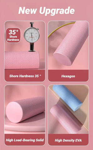 Hexagonal Yoga Roller: Round EVA Foam Cylinder for Pilates & Enhanced Home Workouts (Diameter 9.5cm, Length 29.7cm) - Zen Fit Plus