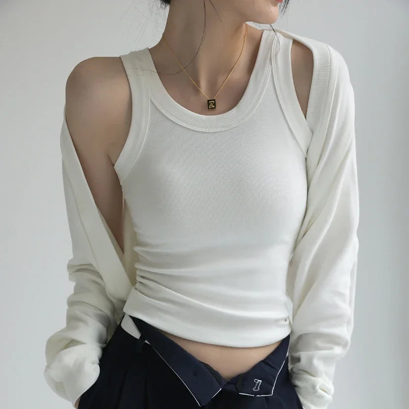 New Women Solid Round Neck Ribbed Tank Top Camisole Women Summer Basic Elastic TankTop One-piece Vest with Chest Pad Y2k Zen fit plus