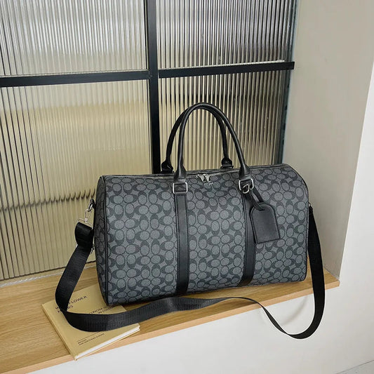 PU Leather Gym Bag Travel Totes Duffle Women Sports Fitness Business Casual Luggage Handbag Outdoor Shoulder Weekend Bag for Man Zen fit plus