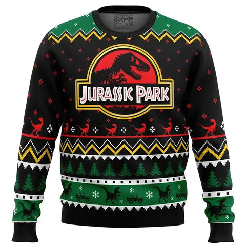 2024 Autumn Winter Men's Jurassic Park Christmas Head Ugly Christmas Hoodie Women's Casual Sports Party Hoodie - Zen Fit Plus