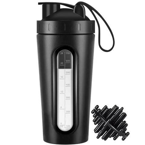 28oz Protein Shaker Bottle Portable BPA Free Leak Proof Sport Cup with Visible Window and Mixing Ball for Gym Fitness Workout - Zen Fit Plus