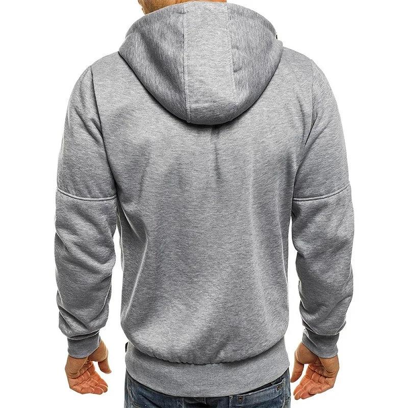 Men's Hoodies Long Sleeve Sweatshirt Zipper Design Hooded Sweatshirt for Men Clothing Sportswear Slim Fit Casual Jacket - Zen Fit Plus