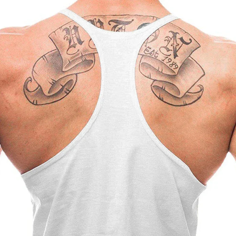 NO PAIN NO GAIN Print Gym Fitness T-Shirt Mens Bodybuilding Sport Sleeveless Vests Cotton Breathable Y-back Suspenders Tank Tops - Zen Fit Plus