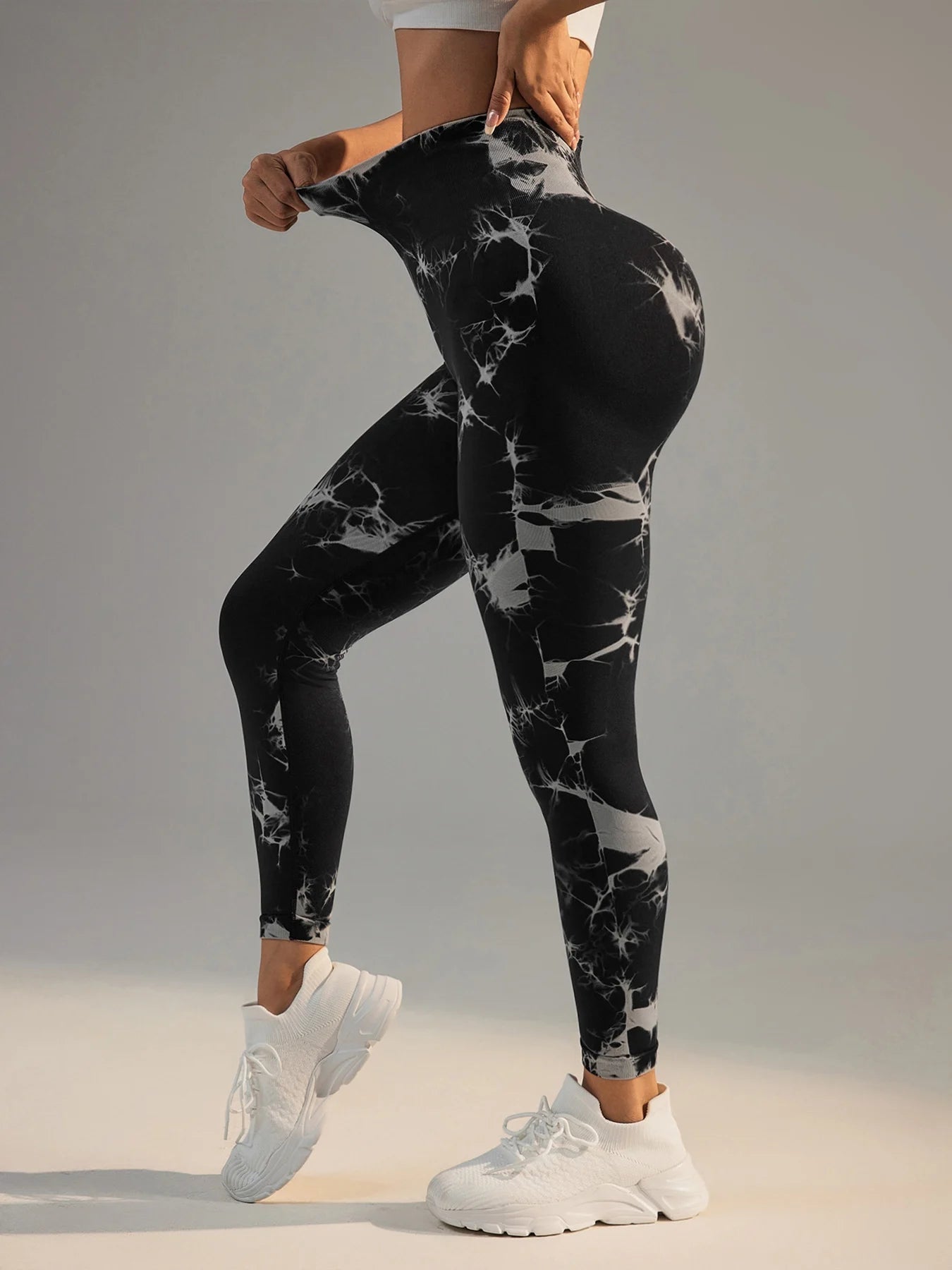 Women's tie dye leggings seamless high stretch sports push up pants tight sports high waist yoga pants outdoor sports Zen fit plus