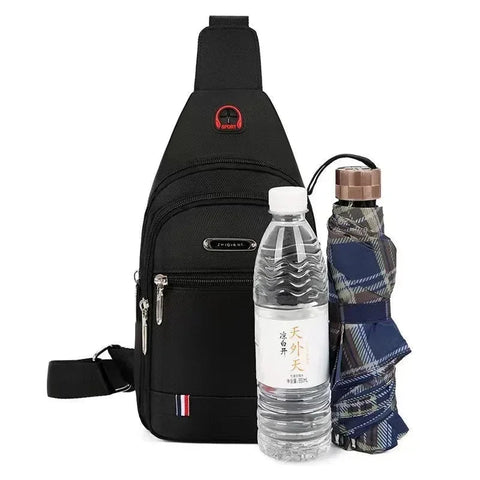 Waterproof Black Chest Shoulder Bag Men's Oxford Cloth Sling Small Backpack Large Capacity Crossbody Daypack Satchel Bag Women Zen fit plus