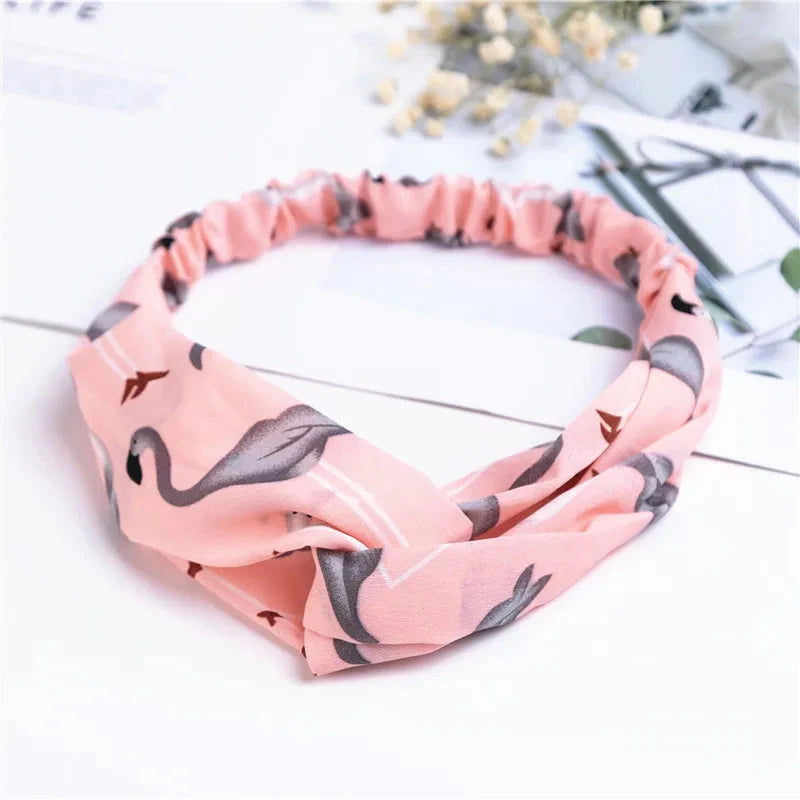 Fashion Women Girls Summer Bohemian Hair Bands Print Headbands Vintage Cross Turban Bandage Bandanas HairBands Hair Accessories Zen Fit Plus