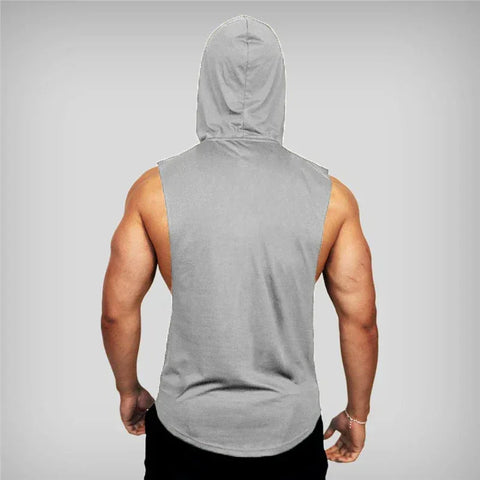 Bodybuilding Stringer Hoodies Gym Sleeveless Hooded Fitness Tank Tops Mens Running Sport Clothing Cotton Breathable Cool Shirt - Zen Fit Plus
