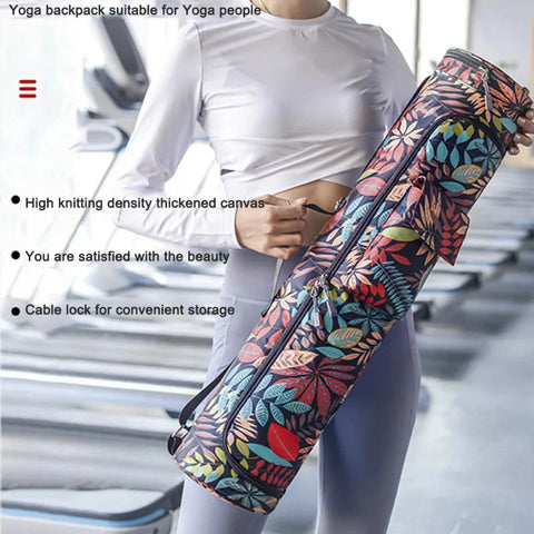 Printed Yoga Bag Exercise Mat Bag Yoga Pilates Mat Backpack Fitness Dance Gym Mat Cover Exercise Backpack Zen fit plus