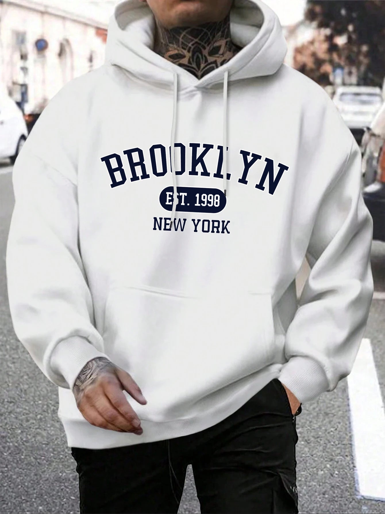 Brooklyn Est 1998 New York Printing Men Hoodies Harajuku Crewneck Hoodie Fashion Oversize Hoody Autumn Comfortable Tracksuit Zen fit plus