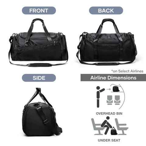 Likros Sports Gym Bag Travel Duffel Bag with Shoes Compartment for Men Women 40L Lightweight Foldable Duffel Bag Workout Bag Zen fit plus