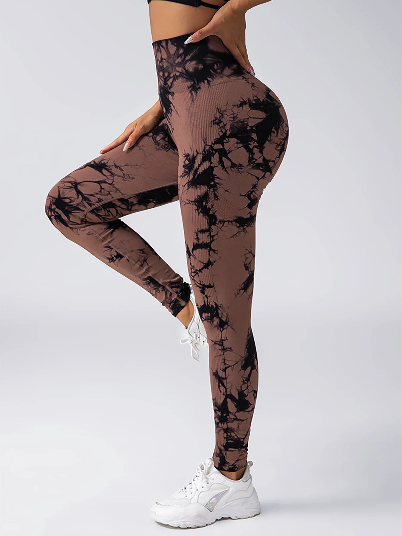 Women's tie dye leggings seamless high stretch sports push up pants tight sports high waist yoga pants outdoor sports Zen fit plus