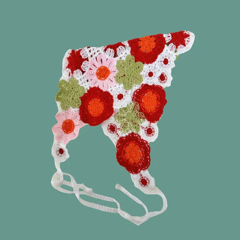 Elegant Knitted Triangle Scarf Headband for Women Fashion Girl strawberry Versatile pattern Hair Band Hair Accessory Zen Fit Plus