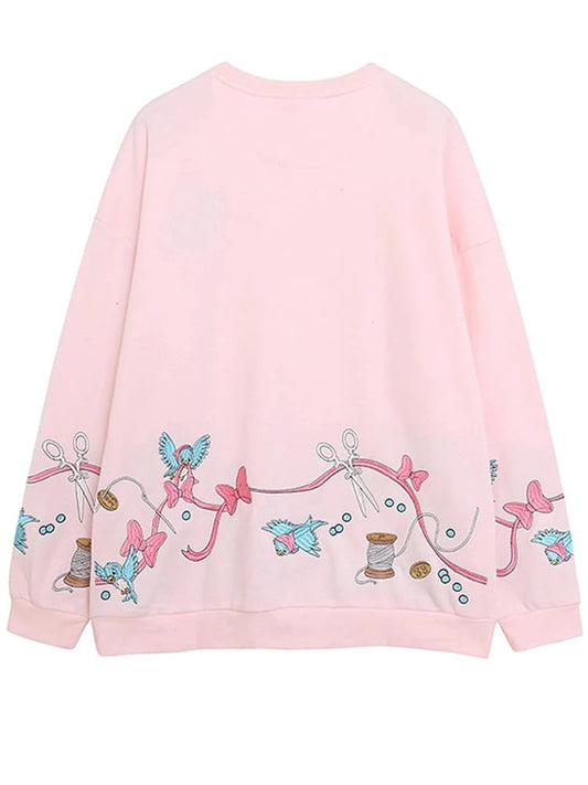 Disney Cinderella Princess Mickey Mouse Letter Cartoon Print Embroidery Fleece Sweatshirt Sweet Women O-Neck Pullover Jumper Top Zen Fit Plus