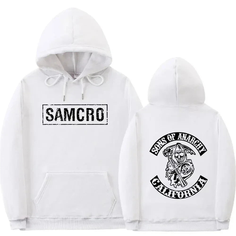 Double Sided Print Hoodie Sweatshirt Tops Sons of Anarchy SAMCRO Men Womnen Fashion Brand Design Pullover Cotton Fleece Hoodies - Zen Fit Plus
