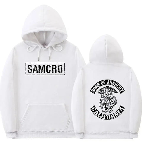 Double Sided Print Hoodie Sweatshirt Tops Sons of Anarchy SAMCRO Men Womnen Fashion Brand Design Pullover Cotton Fleece Hoodies - Zen Fit Plus