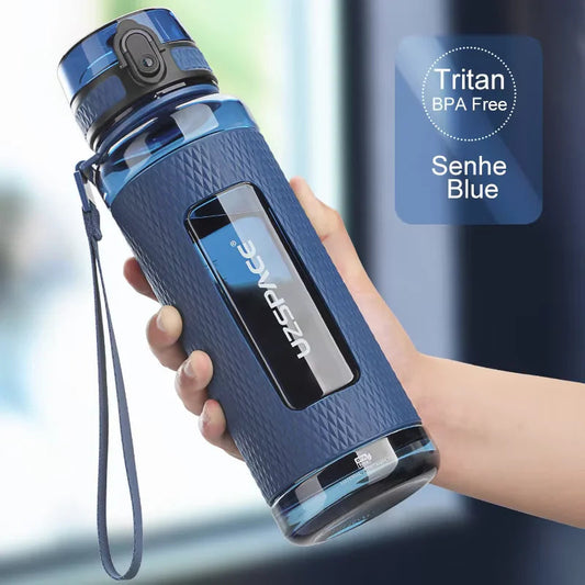 UZSPACE Sports Water Bottles Gym Leak-proof Drop-proof Portable Shaker Outdoor Travel Kettle Plastic Drink Water Bottle BPA Free Zen fit plus