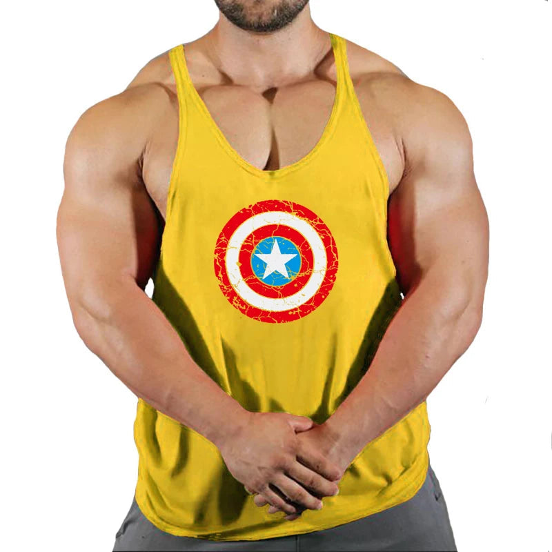 Summer fashion trend fitness vest men's fitness gym clothing fitness printing cool shirt running casual comfortable vest Zen fit plus