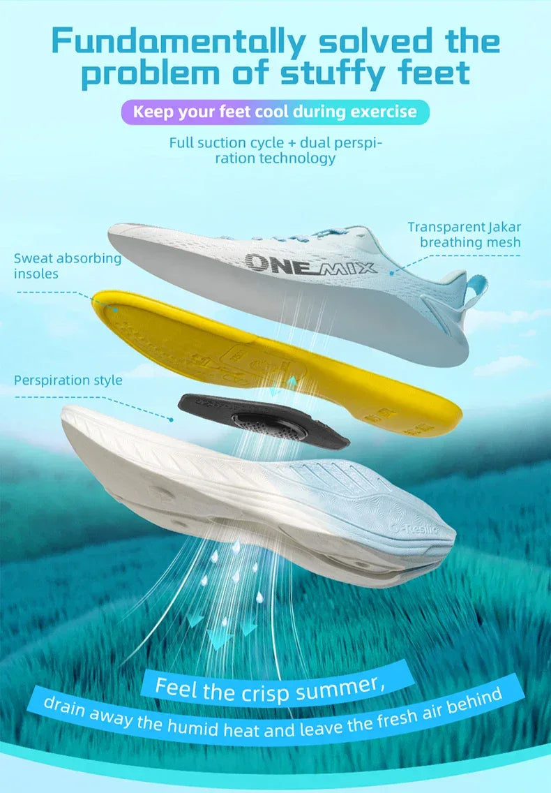 Onemix New Color Male Racing Breathable Cushioning Non-Slip Summer Jogging Shoes Men Lightweight Women Gym Shoes Outdoor Shoes - Zen Fit Plus