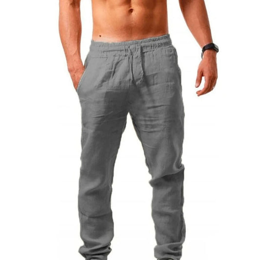 Men's Lightweight Long Pants Summer Solid Color Breathable Loose Trousers Male Elastic Waist Casual Pants Harajuku Trousers Zen fit plus