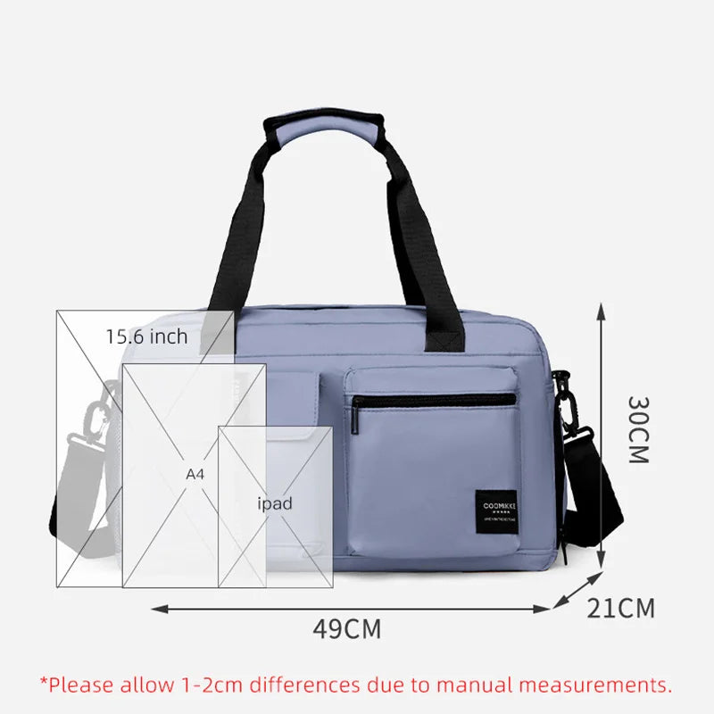 Large Fitness Bag Sports Handbag Women Dry Wet Shoes Pocket Single Shoulder Crossbody Swimming Yoga Gym Travel Backpack Duffel Zen fit plus