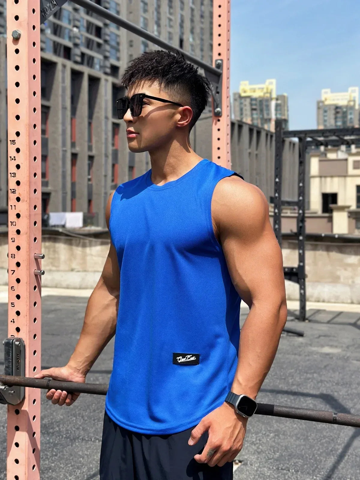 2025 Summer New Trend Men tank top Pullover Round Neck Mesh Bottom Shirt Sports Fitness Top Sleeveless Vest Quick Dry undershirt - Zen Fit Plus