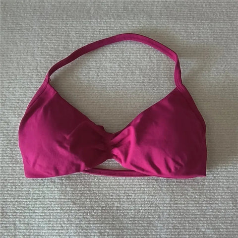 Fashion Strappy Bra Gym Top Girl Women High Support Thin Strap Halter Sports Seamless Bras Scrunch Workout Yoga Tank Bra Zen Fit Plus