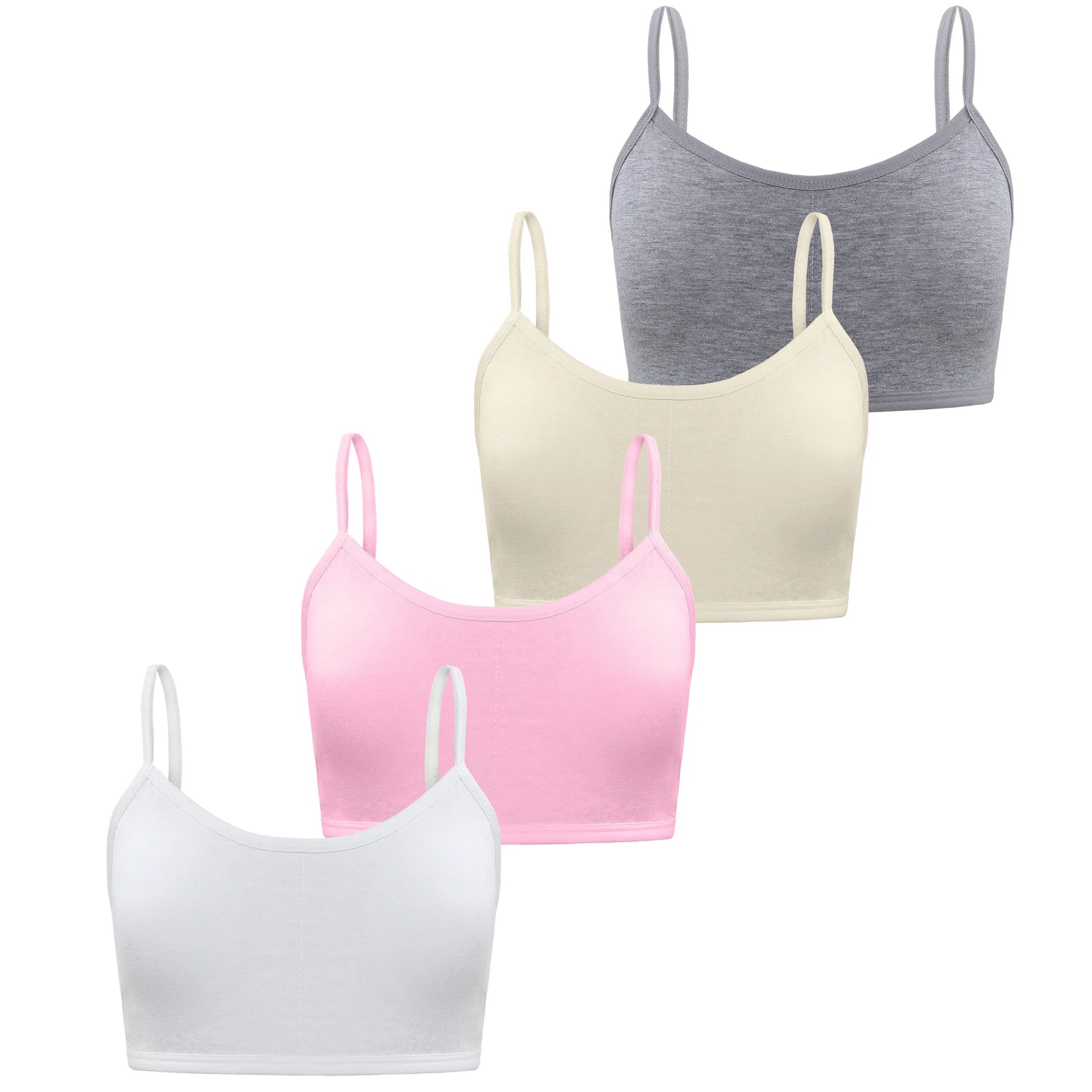 4PCS/lot Solid Kids Bras For Teenage Girls Comfortable Young Children Wireless Vest Tops Teenager Girls Sportswear Training Bras Zen Fit Plus
