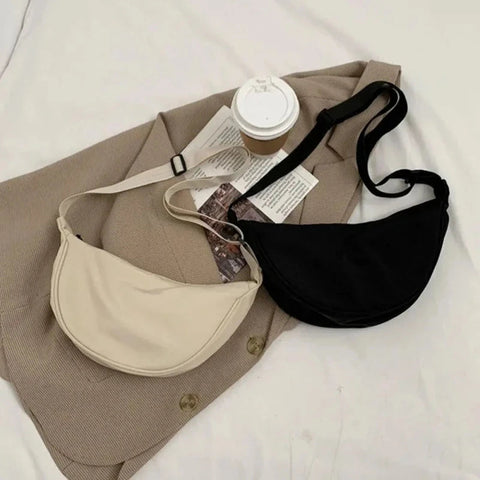 Women Shoulder Bags Solid Color Nylon Dumpling Messenger Bag 2023 New Trendy Lightweight Large Capacity Underarm Bag Zen fit plus