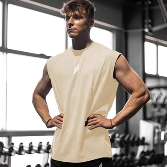 Summer Fitness Sports Tank Top Men's Breathable Loose Fit Training Sleeveless T-shirt Quick Drying vest male Fitness Clothing Zen fit plus