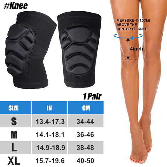 1Pair Knee Elbow Pads,Thick Sponge Collisioned Kneepads for Sports,Protective Knee Support Sleeve for Basketball Running Cycling Zen fit plus