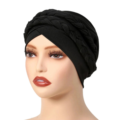Lady Women Hat Chemo Cap Muslim Braid Head Scarf Turban Head Wrap Cover  Hair Loss Islamic Headwear Zen Fit Plus