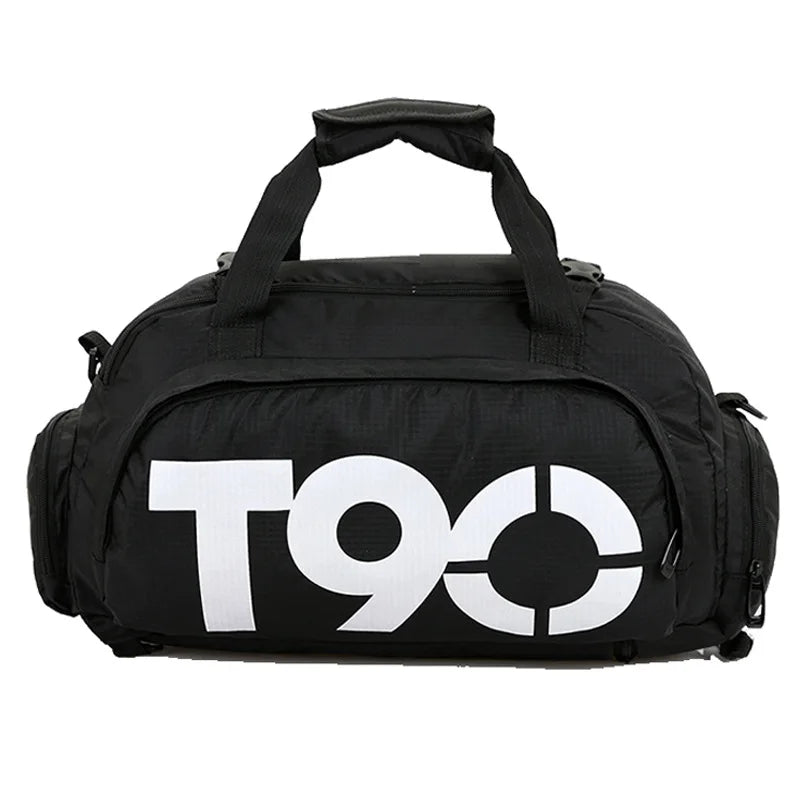 T90 Gym Backpack Women Fitness Travel Boston Trip Luggage Handbag Sports Shoe Shoulder Duffle Weekend Big Cross Tote Bag for Man Zen fit plus