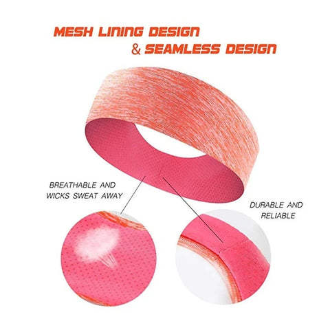 3PCS Sweatband for Men Women Elastic Sport Hairbands Head Band Yoga Headbands Headwear Headwrap Sports Workout Hair Accessories Zen Fit Plus