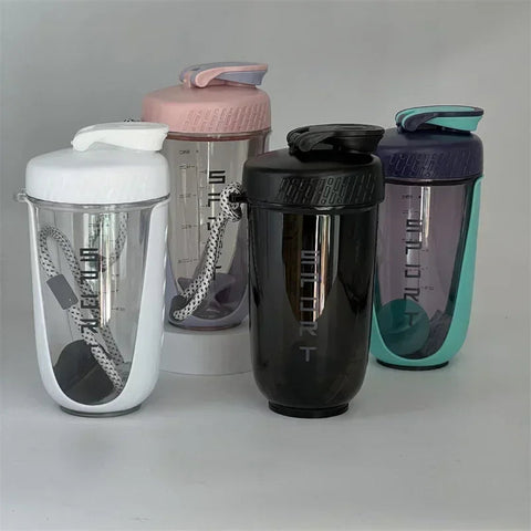 590ML Blender Shaker Bottle with Stirring Ball Protein Powder Shake Cup Plastic Mixing Cup Body Building Exercise Bottle Zen fit plus