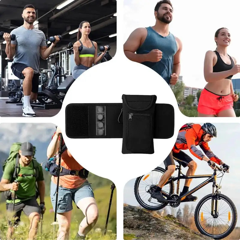 Magnetic Water Bottle Bag Portable Gym Bottle Pouch with Phone Holder Connect fitness equipment Essential fitness accessories Zen fit plus