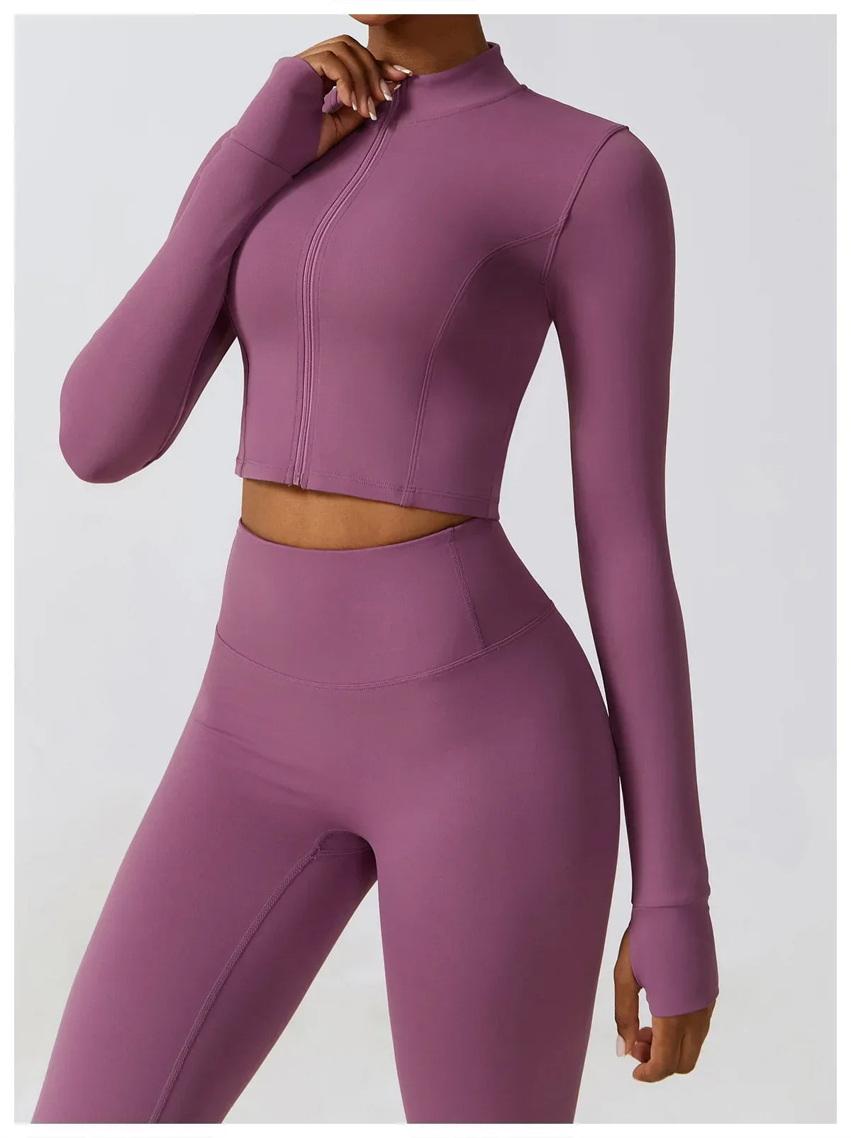 Hearuisavy Autumn Elasticity Yoga Jacket Outdoor Running Sports Jacket Female Gym Zipper Tight Fitting Jacket Women Sportswear - Zen Fit Plus