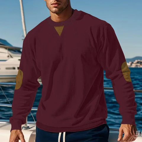 2024 hot-selling spring and autumn European size men's round neck casual stand-up collar corduroy long-sleeved sweater men - Zen Fit Plus