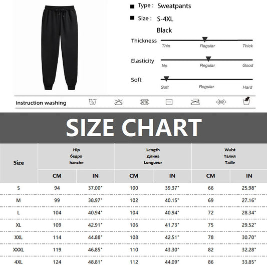 Men's Sweatpants Spring Autumn Fleece Pants Sport Long Pants Casual Drawstring Pockets Trousers Oversize Sweatpants For Men Zen fit plus