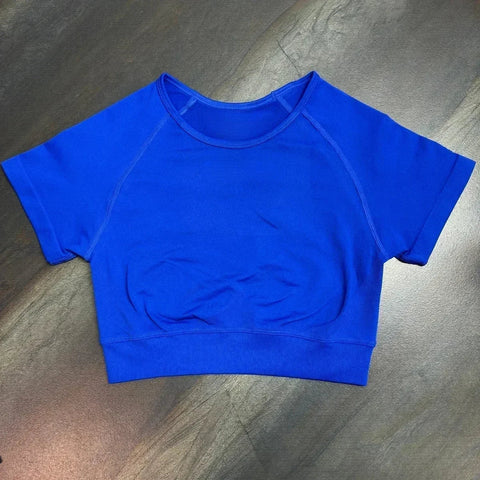 Impact Crop Top Women Short Sleeve Yoga Top Shirts Light Weight Gym Crop Top Seamless Sports Shirt Ribbed Crop Fit Zen fit plus